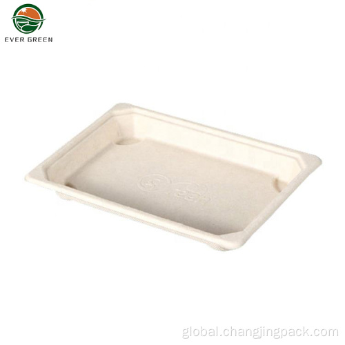 Pulp Sushi Container Disposable Small Natural Biodegradable Sushi Paper Pulp Tray Factory